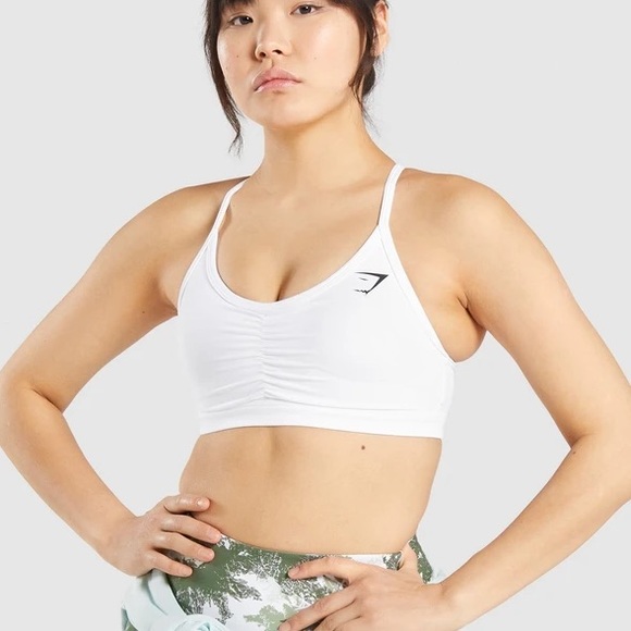 Gymshark Ruched Training Sports Bra - White